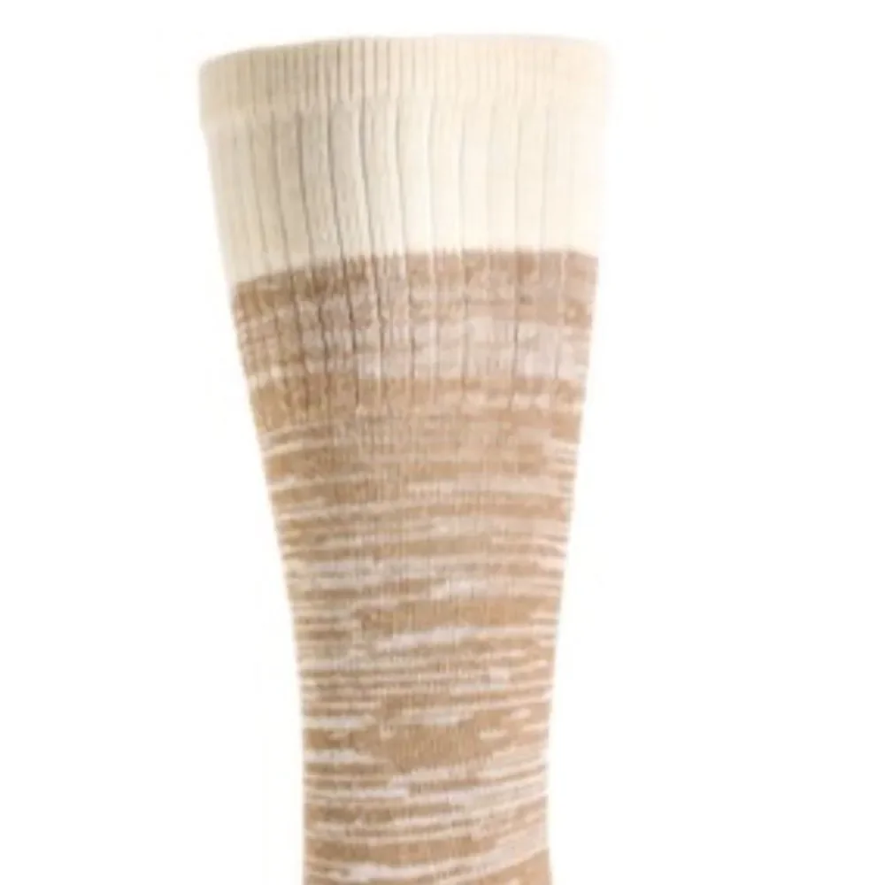 Alaska Knits Khaki Ivory Heather Traditional Wool Blend Knit Knee High Socks